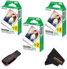 Filme instantâneo Fujifilm Instax Mini com 3 pacotes duplos e 32 GB USB