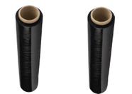 Filme Stretch 400 Metros 100% Black 2 Unid. De 4kg Econômico Alta Aderência