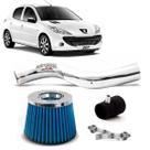 Filtro Ar Esportivo Racechrome Intake Duplo Fluxo Azul Peugeot 207 1.4 8V 09+