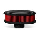 Filtro ar marmita oval preto aletado com elemento vermelho para fusca e similares (rc062vm) race chrome Filtro ar marmita oval preto aletado com elemento vermelho para fusca e similares (rc062vm) race chrome