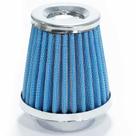 Filtro ar pequeno alto monofluxo base rígida 62mm azul (rc027az) race chrome