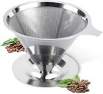 Filtro Coador de Café Inox N.304Malha Ultrafina 12 x 9 x 9cm