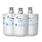 Filtro de água de geladeira Filterlogic 5231JA2002A para LG LT500P, pacote com 3