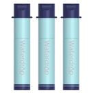 Filtro de água Straw Waterdrop Waterdrop Waterdrop, pacote com 3 unidades, azul claro