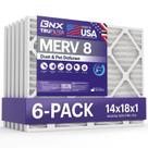Filtro de ar BNX TruFilter 14x18x1 MERV 8, pacote com 6
