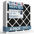 Filtro de ar BNX TruFilter 20x20x1 MERV 12 Odor Defense (pacote com 4) Filtro de ar BNX TruFilter 20x20x1 MERV 12 Odor Defense (pacote com 4)