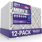 Filtro de ar BNX TruFilter 40x40x2 MERV 8 (pacote com 12) para poeira e animais de estimação