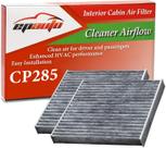 Filtro de ar da cabine EPAuto CP285 com carvão ativado, kit com 2 unidades