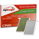 Filtro de ar de cabine EPauto CP681 com carbono ativado Tesla