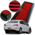 Filtro De Ar Esportivo Peugeot 408 1.6 Thp Turbo Sedan ano 2012 a 2023 modelo versão Griffe Business Roland Garros Pro Lavável reutilizável Potencia