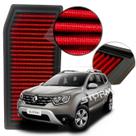 Filtro de Ar Esportivo Renault Duster motor 2.0 16v Flex ano 2015 a 2022 Suv Dynamique Hi-flex 4x4 Techroad Dakar 2016 2017 2018 2019 2020 2021