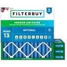 Filtro de ar Filterbuy 16x16x2 MERV 13 Optimal Defense (pacote com 4)