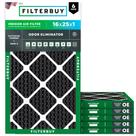 Filtro de ar Filterbuy 16x25x1 Eliminador de odores MERV 8 (pacote com 6)