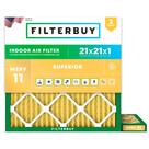 Filtro de ar Filterbuy 21x21x1 MERV 11 Electrostatic, pacote com 2