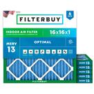 Filtro de ar Filterbuy MERV 13 16x16x1 (pacote com 6) Optimal Defense