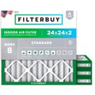Filtro de ar Filterbuy MERV 8 24x24x2 (pacote com 4) Dust Defense Filtro de ar Filterbuy MERV 8 24x24x2 (pacote com 4) Dust Defense