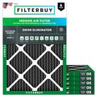 Filtro de ar Filterbuy MERV 8 Eliminador de odores 16x20x1 (pacote com 6)