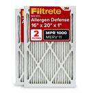 Filtro de ar Filtrete 16x20x1 MERV 1 MPR 1000, pacote com 2