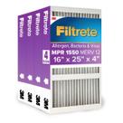 Filtro de ar HVAC Filtrete MPR 1550 MERV 12 40x62x10 cm, pacote com 4