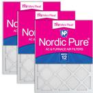 Filtro de ar HVAC Nordic Pure Tru Mini Pleat MERV 12 19,5 x 19,5 x 2 cm, pacote com 3