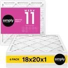 Filtro de ar Simply 18x20x1 em Merv 11 MPR 1000, pacote com 6 Filtro de ar Simply 18x20x1 em Merv 11 MPR 1000, pacote com 6