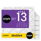 Filtro de ar Simply 19,5 x 19,5 x 3,6 cm MERV 13, pacote com 6 Filtro de ar Simply 19,5 x 19,5 x 3,6 cm MERV 13, pacote com 6