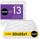Filtro de ar Simply 20x25x1 MERV 13 MPR 1500, pacote com 6 Filtro de ar Simply 20x25x1 MERV 13 MPR 1500, pacote com 6