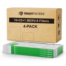 Filtro de ar TRIGHTFILTERS 16x25x1 MERV 8 para HVAC, pacote com 4