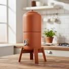 Filtro De Barro Bebedouro Agua Gelada Cozinha Apartamento 6l Marrom Purificador Para Bancada Filtrador Balcão