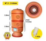 Filtro de barro original cacique 10l(5+5) vela boia torneira