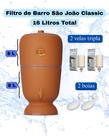 Filtro de barro são João Classic 8 litros (8+8) com 2 velas tripla Ação Stéfani e 2 boias.