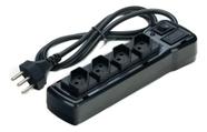 Filtro De Linha 4 Tomadas Diagonais Em Abs 127/220 Cor Preto 127v/220v