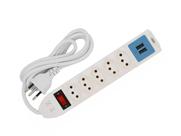 Filtro de linha 5 tomadas 10a 250v com 2 usb 5v 2.1a 2mts