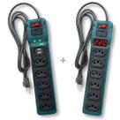 Filtro de Linha 6T Voltímetro Digital e Filtro de 5T com 2 USB Casa Escritório