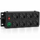 Filtro de Linha 8 Tomadas com Voltímetro Digital Metálico Preto IPEC Bivolt Liga/Desliga Cabo 1,1m
