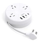 Filtro de linha Addtam redondo com 3 tomadas, 4 USB e cabo de 1,5 m Filtro de linha Addtam redondo com 3 tomadas, 4 USB e cabo de 1,5 m