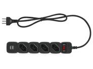 Filtro de Linha com 4 Tomadas e 2 entradas USB E 204 Preto Intelbras