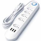 Filtro de Linha + DPS Regua De Energia Com 3 USB e 5 Tomadas 3P Bivolt Universal C/ Protetor Descarga de Energia Cabo 2m