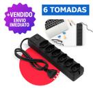 Filtro de Linha Extensão Elétrica com 6 Tomadas Cabo 1 Metro e Interruptor Liga Desliga 10A 250V