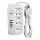 Filtro de Linha Multifuncional 5 Tomadas 4 USB-A 1 USB-C Bivolt Interruptor Cabo de 5 Metros Cobre de Alta Condutividade