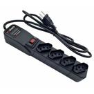 Filtro de Linha +Protetor 4 Tomadas 10A 2200W 115/220V 1,5M