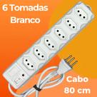 FILTRO DE LINHA RÉGUA DE TOMADAS 6, 5, 4 e 3 tomadas tripolar 10 Amperes com fusível TOMADAS:6 TOMADAS BRANCO 85 CM