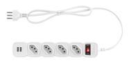 Filtro De Linha Regua Intelbras 4 Tomada Protetor Eletronico 2 USB Cabo 3 Metros