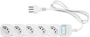 Filtro De Linha Regua Protetor Eletrônico Inteligente Smart Wi-Fi Intelbras 5 Tomadas Branco Cabo 1 Metro