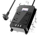 Filtro de Linha Silkycasters 6 Tomadas 3 USB à Prova d'Água 1,8m