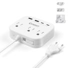 Filtro de linha Unidapt US para EU e UK, 3 tomadas AC, 4 portas USB, cabo de 1,5 m Filtro de linha Unidapt US para EU e UK, 3 tomadas AC, 4 portas USB, cabo de 1,5 m
