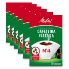 Filtro de Papel Melitta Cafeteira Elétrica N4 Kit 6 Pacotes
