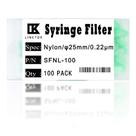 Filtro de seringa LINKTOR 25 mm Nylon 0,22 µm 100 unidades