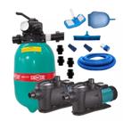 Filtro Dfr-12 + Bomba 1/3cv + Bomba 3/4cv Com kit de Limpeza Completo