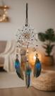 Filtro dos Sonhos Artesanal com Penas Marrom 30cm Filtro dos Sonhos Artesanal com Penas Marrom 30cm
